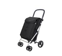 Carlett Carro de la Compra 4 Ruedas Plegable, Bolsa Extraíble Gran Capacidad 64L/32Kg y Bolsa Térmica 12L, Manillar Regulable, Freno de Seguridad, Convertible a 2 Ruedas, Classic Family, Color Negro