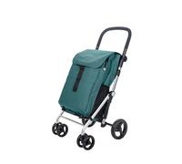 Carlett Carro de la Compra 4 Ruedas Plegable, Bolsa Extraíble Gran Capacidad 64L/32Kg y Bolsa Térmica 12L, Manillar Regulable, Freno de Seguridad, Convertible a 2 Ruedas, Classic Family, Color Verde
