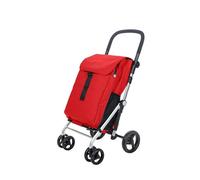 Carlett Carro de la Compra 4 Ruedas Plegable, Bolsa Extraíble Gran Capacidad 64L/32Kg y Bolsa Térmica 12L, Manillar Regulable, Freno de Seguridad, Convertible a 2 Ruedas, Classic Family, Color Rojo