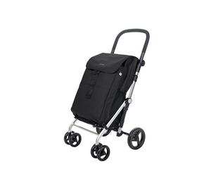 Carlett Carro de la Compra 4 Ruedas Plegable, Bolsa Extraíble Gran Capacidad 64L/32Kg y Bolsa Térmica 12L, Manillar Regulable, Freno de Seguridad, Convertible a 2 Ruedas, Classic Family, Color Negro