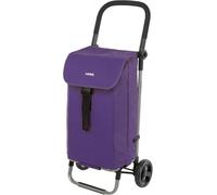 Carlett Carro de la Compra 4 Ruedas Plegable con Bolsa Extensible y Extraíble 60L/25 kg, Bolsillo Posterior, Manillar Regulable, Ligero y Resistente, Lite Style, Color Morado
