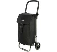 Carlett Carro de la Compra 4 Ruedas Plegable con Bolsa Extensible y Extraíble 60L/25 kg, Bolsillo Posterior, Manillar Regulable, Ligero y Resistente, Lite Style, Color Negro