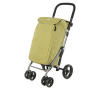 Carlett - Lite Duo Lett430 |Carro de la Compra | Carrito Plegable para Supermercado | 4 Ruedas | Manillar Regulable y Freno de Seguridad | Bolsa Extensible 48L | Bolsa Térmica 10L |Verde Oliva