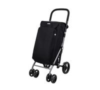Carlett Carro de la Compra 4 Ruedas Plegable con Bolsa Extraíble 48L/25 kg y Bolsa Térmica 10L, Manillar Regulable, Freno de Seguridad, Convertible a 2 Ruedas, Ligero, Lite Duo, Color Negro