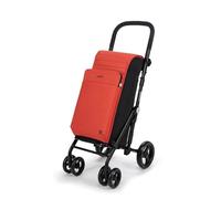 Carlett - Carro de la Compra, Carrito Plegable para Supermercado, con 4 Ruedas Resistentes a la Lluvia y una Gran Capacidad 25kg, Bolsa Principal 50L, Térmica 10L y Bolsillo Posterior - Color Naranja