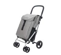 Carlett - Classic Family Lett470 | Carro Plegable | Carrito de Supermercado Resistente | 4 Ruedas | para Compras Grandes | Gran Capacidad 64L | Bolsa Principal 32kg | Bolsa Isotérmica 12L | Gris