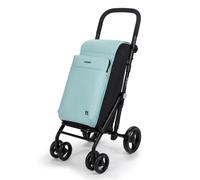 Carlett - Carro de la Compra, Carrito Plegable para Supermercado, con 4 Ruedas Resistentes a la Lluvia y una Gran Capacidad 25kg, Bolsa Principal 50L, Térmica 10L y Bolsillo Posterior - Color Azul