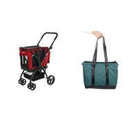 Carlett - Carro para Mascotas Cube P + Bolsa de Compra Cube S Intercambiable | Carro para Mascotas Convertible a Carro de la Compra | Cesta intercanviable y Lavable |Ruby