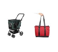 Carlett - Carro para Mascotas Cube P + Bolsa de Compra Cube S Intercambiable | Carro para Mascotas Convertible a Carro de la Compra | Cesta intercanviable y Lavable |Pine