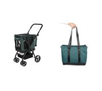 Carlett - Carro para Mascotas Cube P + Bolsa de Compra Cube S Intercambiable | Carro para Mascotas Convertible a Carro de la Compra | Cesta intercanviable y Lavable |Pine