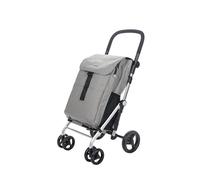 Carlett - Classic Family Lett470 | Carro Plegable | Carrito de Supermercado Resistente | 4 Ruedas | para Compras Grandes | Gran Capacidad 64L | Bolsa Principal 32kg | Bolsa Isotérmica 12L | Gris