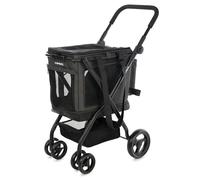 Carlett - Cube P | Carrito de Transporte 3 en 1 para Mascotas | Transportín + Ruedas | Freno de Seguridad | Tejido Impermeable | Combinable + Bolsa de Compra | Volcano