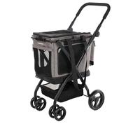Carlett - Cube P | Carrito de Transporte 3 en 1 para Mascotas | Transportín + Ruedas | Freno de Seguridad | Tejido Impermeable | Combinable + Bolsa de Compra | Ice