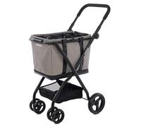 Carlett - Cube S Gris Ice | Carro de la Compra Plegable con Bolsa Extraíble | Cesta Convertible en Bolso | Tejido Impermeable | Ruedas 360° Desmontables | Diseño Compacto y Elegante