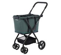 Carlett Cube S Verde Pine | Carro de la Compra Compacto y Resistente | Bolsa Extraíble Impermeable | Ruedas 360° | Diseño Práctico y Estilizado