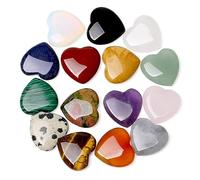 Carlgelrag 15 Piezas de Piedra de Amor Natural, Cuarzo, Cuarzo Transparente, Ojo, CorazóN, Palma, Pulgar, Piedras Preciosas, MeditacióN, 0,8 Pulgadas