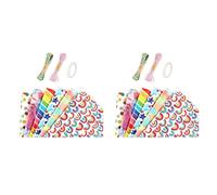 Carlgelrag 2X Papel para Envolver Cumpleaños con ArcoíRis, Regalo para Niños Cumpleaños Reciclable Mujeres Niñas Niños, para Todas Las Ocasiones de Decoración de Papel de Regalo