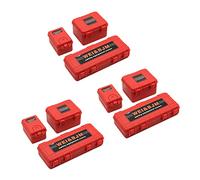 Carlgelrag 9 Unids Plástico RC Caja de Almacenamiento de Coche Herramienta de Decoración para Trx4 Axial Scx10 90046 D90 1/10 RC Accesorios de Rastreador Rojo