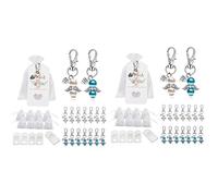 Carlgelrag 96 Juegos Favores de Fiesta Bautismo Recuerdo Favores de La Boda áNgeles Guardianes + Bolsas de Organza + Colgantes Regalos de Bautizo