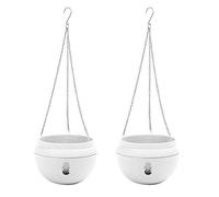 Carlgelrag Canasta de Riego AutomáTico para Jardinera Colgante de PláStico de 2 Piezas con, Maceta Colgante con Base Desmontable