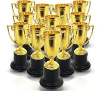 Carlgelrag Trofeo de Copa Dorada de Plástico para Niños, Paquete de 40, Premios de Premio por Logros de 3,8 Pulgadas, Reconocimiento Ideal para la Escuela y los Deportes