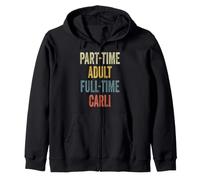 Carli Personalized Retro Girls Part-Time Carli Name Sudadera con Capucha