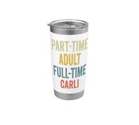 CARLI Personalized Retro Girls Part-Time CARLI Name Vaso térmico de acero inoxidable de doble pared