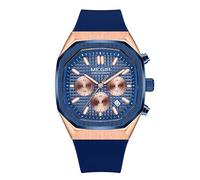 CARLIEN Reloj de pulsera de cuarzo octogonal para hombre, deportivo, deportivo, al aire libre, con cronógrafo, correa de silicona, militar, luminoso, impermeable, calendario, Azul, Moda, deportiva