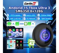 Carlinkit 2026 Android 15 Inalámbrico CarPlay Android Auto Ai Box Adaptador de Video 5G LTE Compatible con BMW YouTube/Netflix Tarjeta TF/SD/SIM Android 15 JP 8GB 128GB