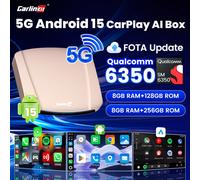 CarlinKit 2026 nuevo Android 15 Ultra 8GB + 256GB CarPlay Ai Box inalámbrico CarPlay Android Auto GPS SM6350 8 núcleos para Netflix YouTube Android 15 Ultra EAU 8GB 128GB