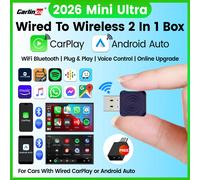 CarlinKit 5,0 Mini adaptador Ultra inalámbrico CarPlay inalámbrico Android Auto para coche OEM Plug and Play WiFi Bluetooth conexión automática Mini White Brands Genuine