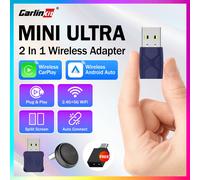 CarlinKit 5.0 Mini Ultra 2 en 1, Adaptador Inalámbrico, Android Auto, CarPlay Inalámbrico, Caja Inteligente para Reproducción en Automóviles, Conexión y Uso Inmediatos para Automóviles con Sistema Min
