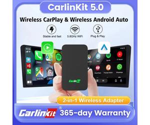 CarlinKit 5,0 y Mini5 Pro inalámbrico CarPlay Android Auto adaptador 2 en 1 CP2A Plus Dongle inteligente para Bluetooth 4,2 Spotify mapa FOTA CarlinKit 4.0 Plus Official Warranty