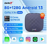 CarlinKit Android 13 Car TV Box Adaptador inalámbrico Android Auto CarPlay QCM6125 6225 8 núcleos Plus QCM6125 EAU 4GB 64GB