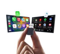 CarlinKit Adaptador inalámbrico MINI-Ultra CarPlay y Android Auto, adaptador 2 en 1 con cable, diseño de mini palo, actualización OTA