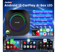 CarlinKit Android 13 LED AI Box Wireless CarPlay Wireless Android Auto Smart Car Multimedia Box Qualcomm Chip de 8 núcleos Tarjeta SD expandible a 512 GB Soporte de video en línea EM Qualcomm SM6115 4