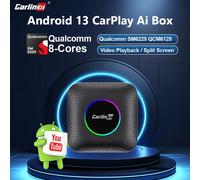 CarlinKit Android 13 TV Box Qualcomm QCM6125 SM6225 Chip compatible con inalámbrico Android Auto CarPlay configuración rápida y fácil caja de actualización en línea LED SM6225 NA 8GB 128GB