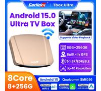 CarlinKit CarPlay Ai Box Android 15/13 Qualcomm 8 núcleos inalámbrico Android Auto y CarPlay Smart TV Box compatible con Netflix tarjeta SIM GPS Android 13 UHD EAU 8GB 128GB