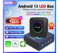 Carlinkit-Dispositivo de TV inteligente CarPlay, decodificador con Android 13, LED, 8 + 128GB, QCM, 8 núcleos, 6225, inalámbrico, CarPlay, Android Auto, para YouTube, Netflix, 4G, LTE, WIFI LED Androi