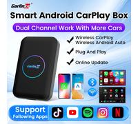 CarlinKit LITE S HDMI 5 en 1 Android TV Box Smart CarPlay Android Auto inalámbrico Adatper para reproducir vídeo en coche para YouTube Netflix LITE 2GB 32GB CarlinKit Genuine