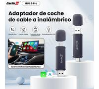 Carlinkit Mini 5 Pro adaptador cable a inalámbrico conexión perfecta para Carplay con cable/Android MINI 5 Pro