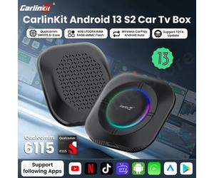 Carlinkit S2 SM6115 Android 13 Tv Box 8 Core Carplay Android auto soporte inalámbrico Youtube Netfilx IPTV Spotify Wifi bluetooth TBOX S2 8GB RAM 128GB ROM