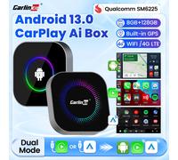 CarlinKit TV Box Android 13 CarPlay Ai Box SM6225 8 núcleos, CarPlay inalámbrico, Android Auto, caja de transmisión de video, FOTA, GPS para Netflix S2F EAU Version 8GB 128GB