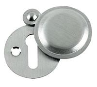 Carlisle - Llavero de latón victoriano de perfil estándar con cerradura cubierta, placa de escorcheón de 32 mm + tornillos, Satén cromado, 32 mm