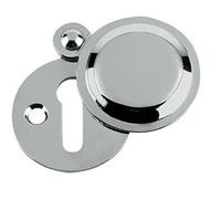 Carlisle - Llavero de latón victoriano de perfil estándar con cerradura cubierta, placa de escorcheón de 32 mm + tornillos, cromado, 32 mm