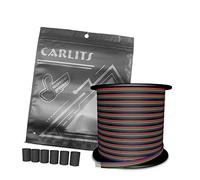 CARLITS 30m 22 AWG 4 colores RGB Cable de Extensión Línea de cable, 12 / 24V DC 4x0.3mm² 100 pies Luces LED 4 pines Tira de Extensión de Carrete de Alambre para 5050 3528 RGB Tiras LED