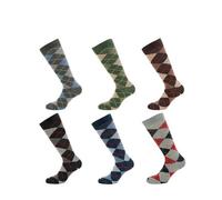 CARLOMAGNO - 51N Pack de 6 pares Calcetín hombre algodon calido rombos color: SURTIDOS talla: Unic