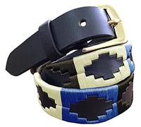 Carlos Diaz Cinturón Polo de Cuero Bordado Marrón Delgado de Diseñador para Hombres Mujeres Unisex (90 cm/ 32 Inches)