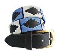 Carlos Diaz Cinturón Polo de Cuero Bordado Marrón Premium de Diseñador para Hombres Mujeres Unisex (100 cm / 40-42 Inches)