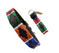 Carlos Diaz Collar de Perro Premium Bordado y Encerado Estilo Polo de Cuero Genuino L